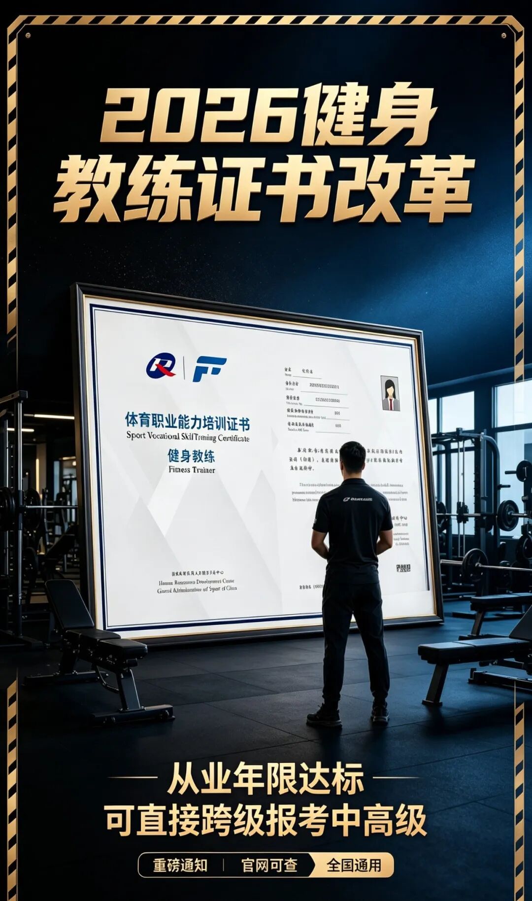 重磅改革|新国职健身教练即将开放跨级报考!凭从业经验直报中级/高级,各级申报条件一次性梳理清楚(图1) 重磅改革|新国职健身教练即将开放跨级报考!凭从业经验直报中级/高级,各级申报条件一次性梳理清楚(图1)